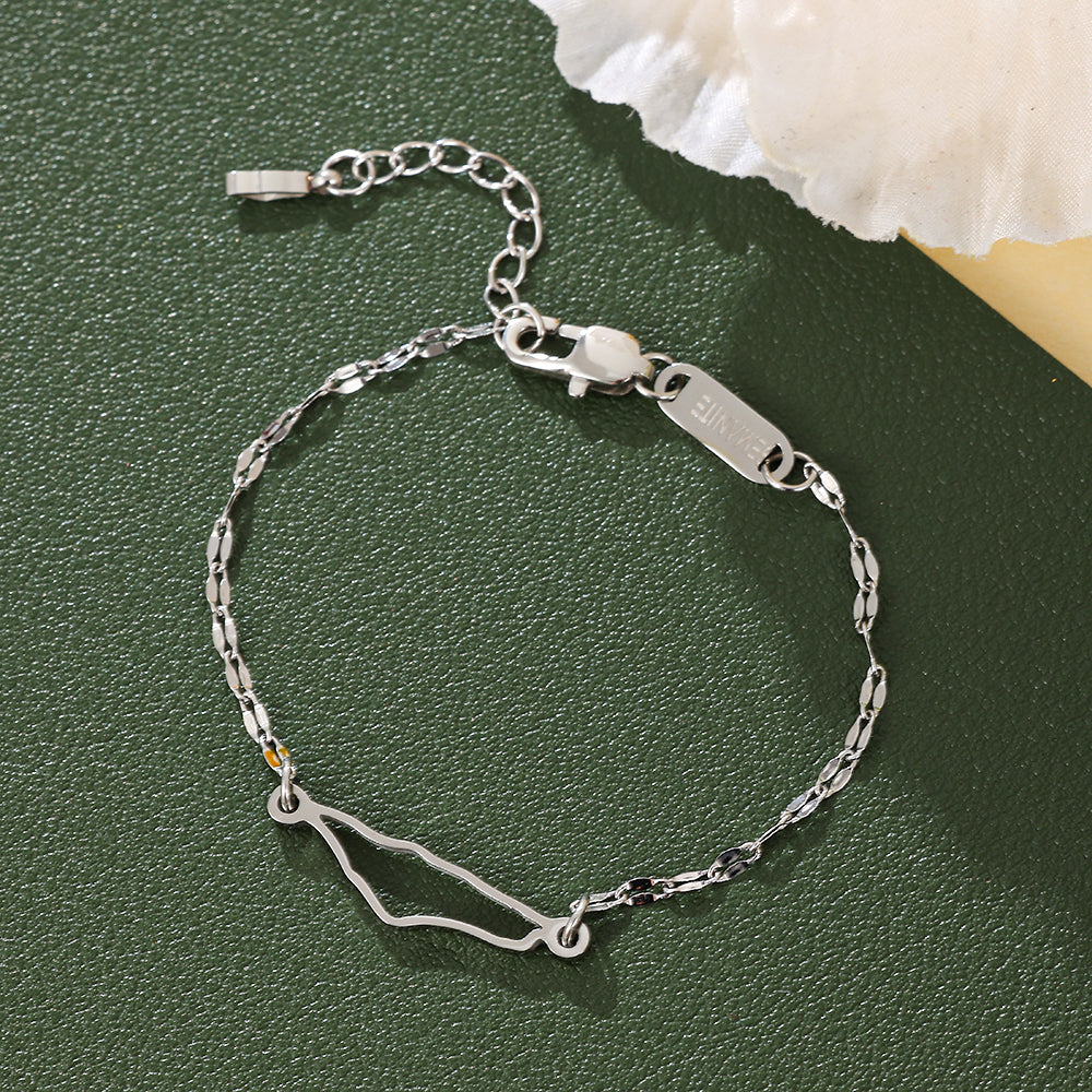 Palestine Map Bracelet (Hollow)