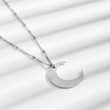 Surely with hardship comes ease/ (إِنَّ مَعَ ٱلْعُسْرِ يُسْرًۭا) Crescent necklace