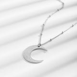 Surely with hardship comes ease/ (إِنَّ مَعَ ٱلْعُسْرِ يُسْرًۭا) Crescent necklace
