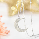 Surely with hardship comes ease/ (إِنَّ مَعَ ٱلْعُسْرِ يُسْرًۭا) Crescent necklace
