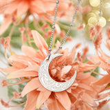 Surely with hardship comes ease/ (إِنَّ مَعَ ٱلْعُسْرِ يُسْرًۭا) Crescent necklace