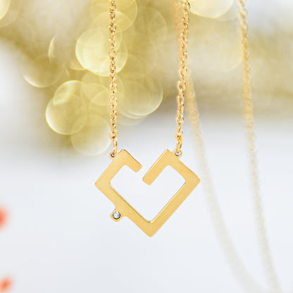 Love/ Hoob (حب) necklace (Koofi collagraphy)