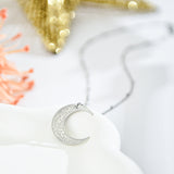 Surely with hardship comes ease/ (إِنَّ مَعَ ٱلْعُسْرِ يُسْرًۭا) Crescent necklace