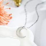 Surely with hardship comes ease/ (إِنَّ مَعَ ٱلْعُسْرِ يُسْرًۭا) Crescent necklace