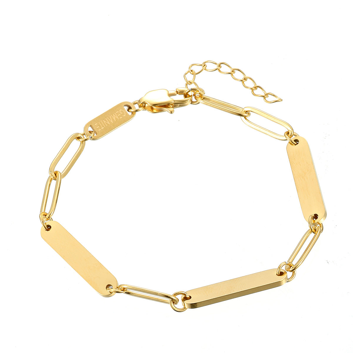 Triple Name Bar Paperclip Bracelet