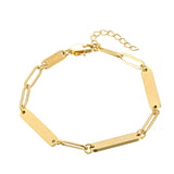 Triple Name Bar Paperclip Bracelet