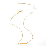 Hollow Heart Name Bar Necklace