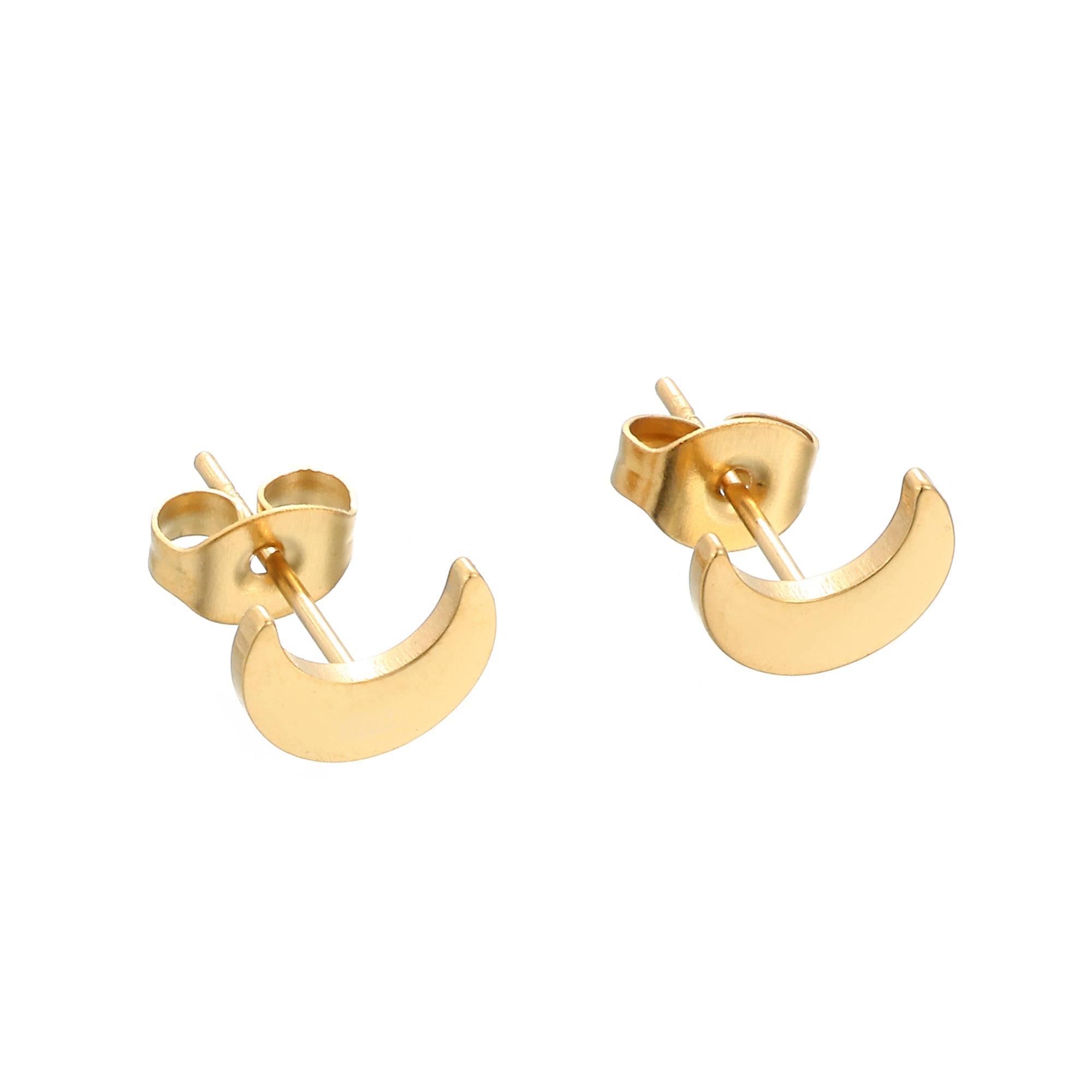 Crescent Moon Studs