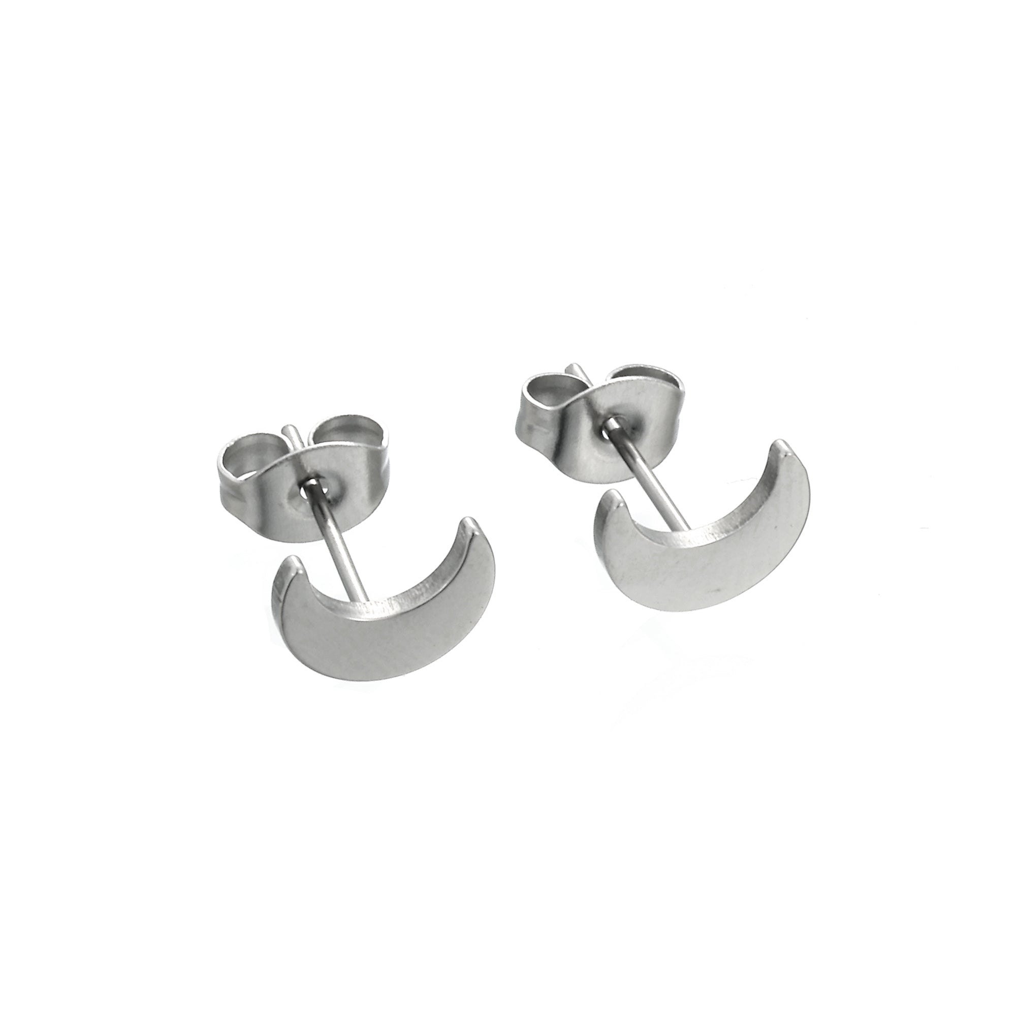 Crescent Moon Studs