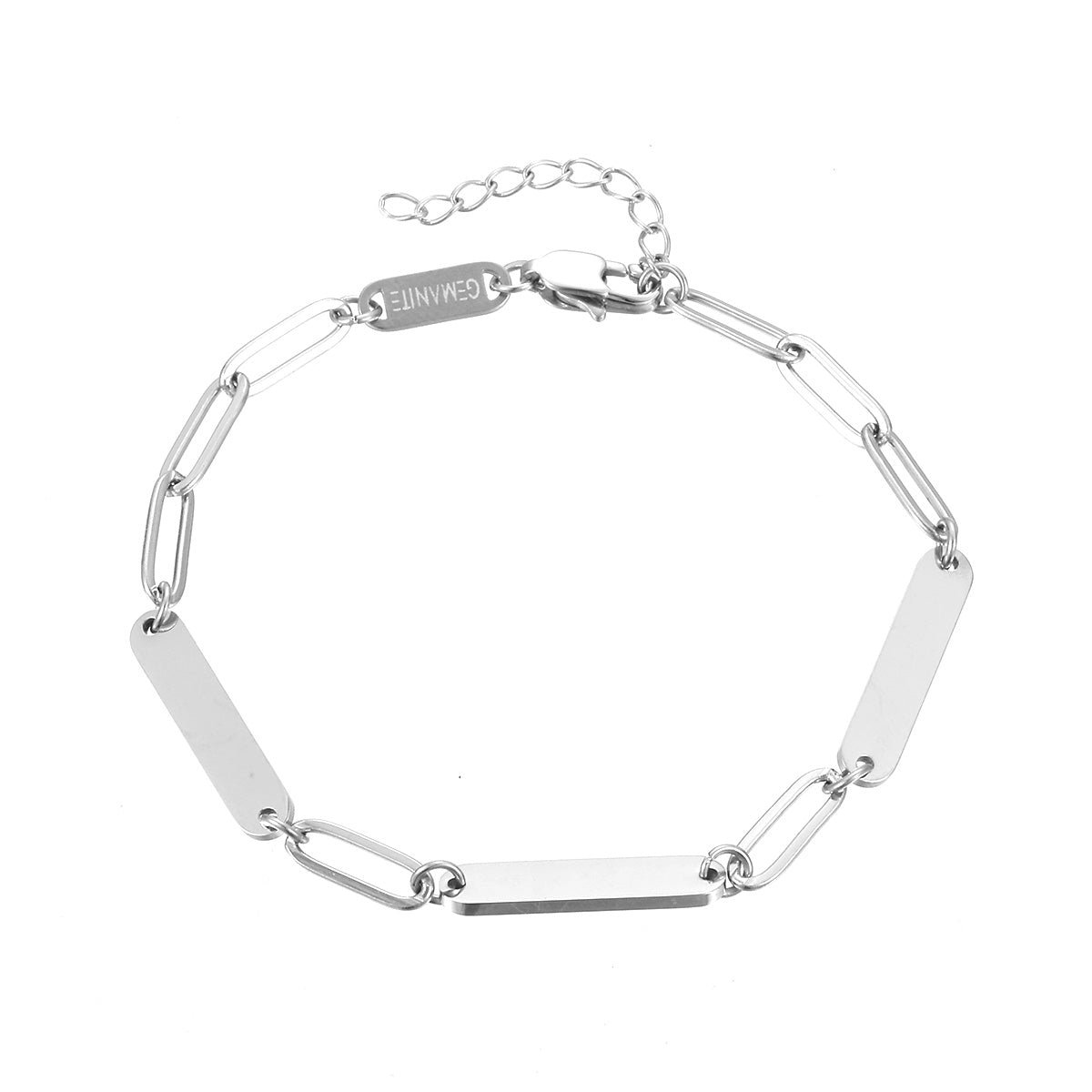 Triple Name Bar Paperclip Bracelet
