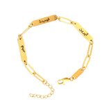 Custom Triple Name Bar Paperclip Bracelet