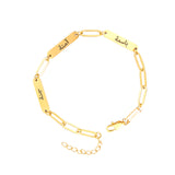 Custom Triple Name Bar Paperclip Bracelet