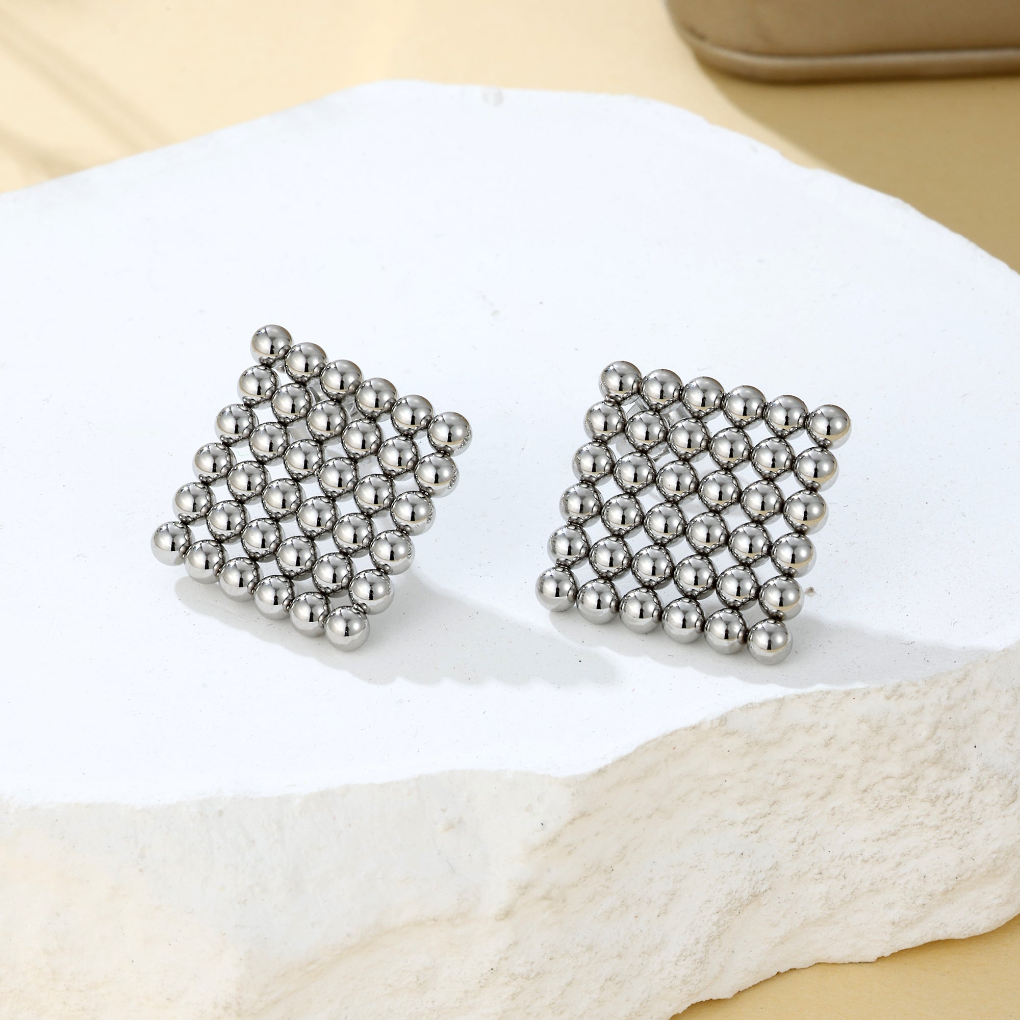 Squared Ball Earrings