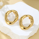 Organic Circular Hollow Earrings