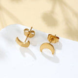 Crescent Moon Studs
