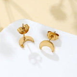 Crescent Moon Studs