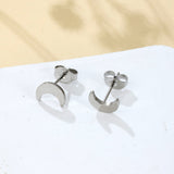 Crescent Moon Studs