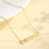Hollow Heart Name Bar Necklace