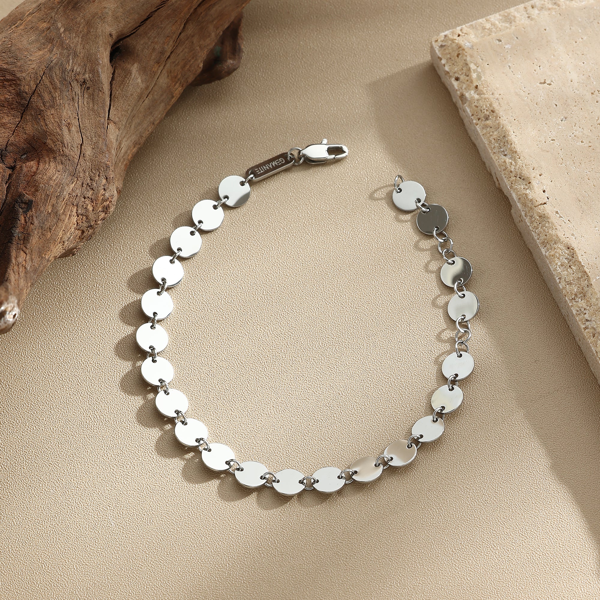 Round Disk Chain Bracelet – Delicate Radiance