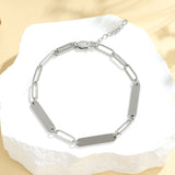 Triple Name Bar Paperclip Bracelet
