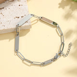 Triple Name Bar Paperclip Bracelet