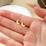 Crescent Moon Studs