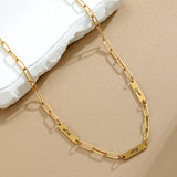 Custom Triple Name Bar Paperclip Necklace