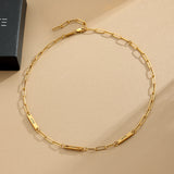 Custom Triple Name Bar Paperclip Necklace