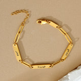 Custom Triple Name Bar Paperclip Bracelet