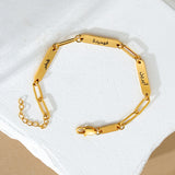 Custom Triple Name Bar Paperclip Bracelet