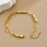 Custom Triple Name Bar Paperclip Bracelet