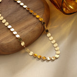 Round Disk Chain Necklace – Delicate Radiance