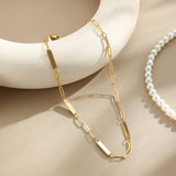 Custom Triple Name Bar Paperclip Necklace