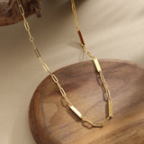 Custom Triple Name Bar Paperclip Necklace