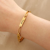 Custom Triple Name Bar Paperclip Bracelet