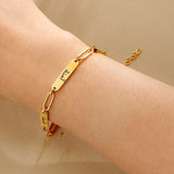 Custom Triple Name Bar Paperclip Bracelet