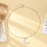 Surely with hardship comes ease/ (إِنَّ مَعَ ٱلْعُسْرِ يُسْرًۭا) Crescent necklace