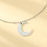 Surely with hardship comes ease/ (إِنَّ مَعَ ٱلْعُسْرِ يُسْرًۭا) Crescent necklace