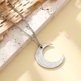 Surely with hardship comes ease/ (إِنَّ مَعَ ٱلْعُسْرِ يُسْرًۭا) Crescent necklace
