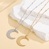 Surely with hardship comes ease/ (إِنَّ مَعَ ٱلْعُسْرِ يُسْرًۭا) Crescent necklace