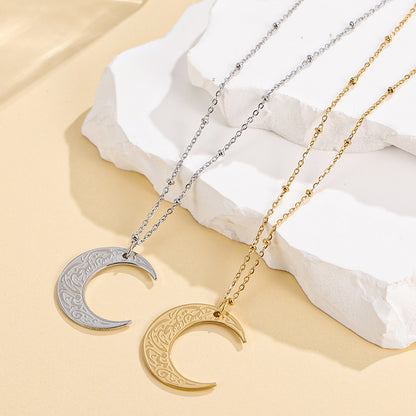 Surely with ˹that˺ hardship comes ˹more˺ ease/ (إِنَّ مَعَ ٱلْعُسْرِ يُسْرًۭا) Crescent necklace