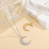 Surely with hardship comes ease/ (إِنَّ مَعَ ٱلْعُسْرِ يُسْرًۭا) Crescent necklace