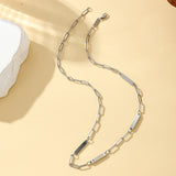 Triple Name Bar Paperclip Necklace