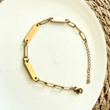 Triple Name Bar Paperclip Bracelet